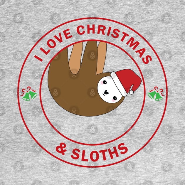 Christmas Sloth by Mint Cloud Art Studio